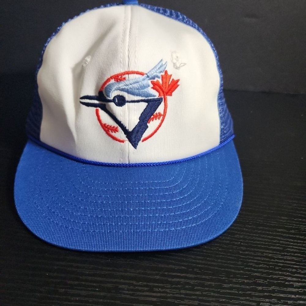 Vtg Toronto‎ Blue Jays Baseball Cap Hat Snapback Adjustable Rope Trucker Mesh